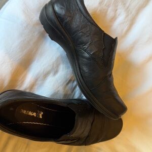 Romika Dora 02 Black Leather Slip On Clog Shoes Ladies Size Eu 38 Us 7